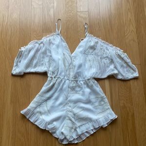 White off the shoulder romper